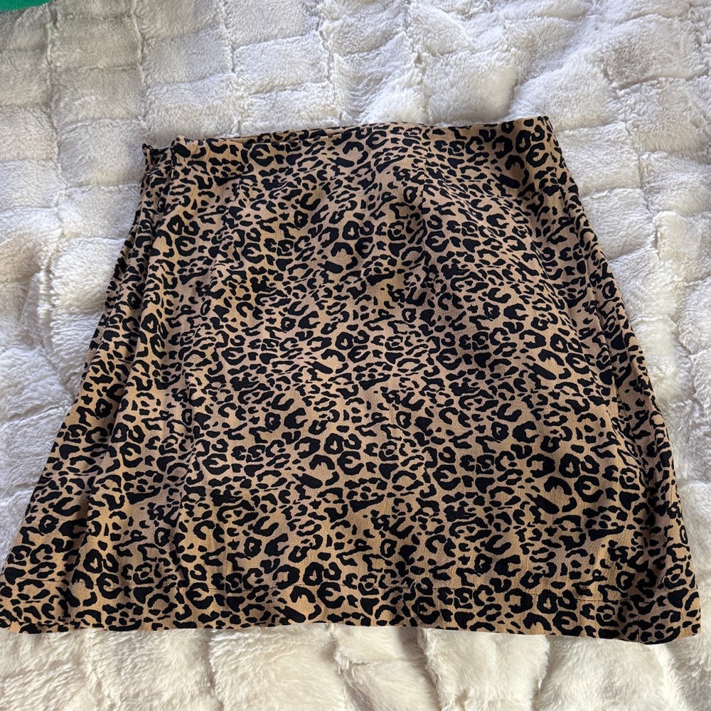 Free People Leopard Print A-Line Skirt